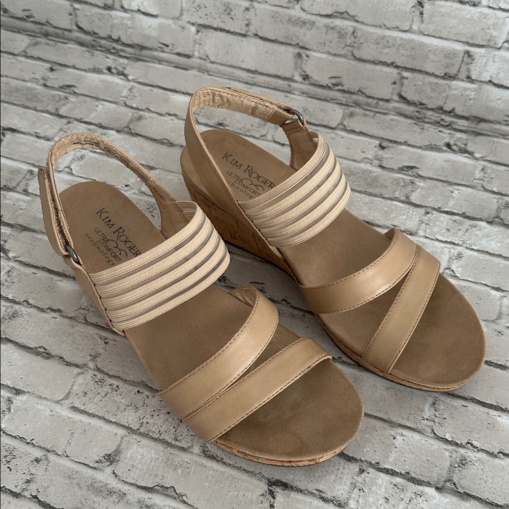 Kim Rogers ultra comfort strap sandal natural abena womens size 8.5 M